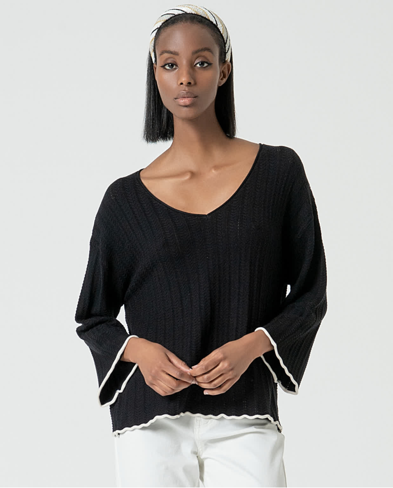 Solid oversized knit jumper Black