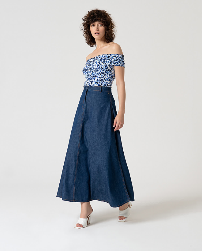 Long denim skirt  Blue