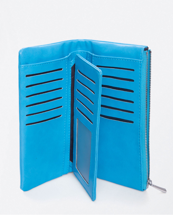 Portefeuille long avec porte-cartes et porte-monna Bleu ciel