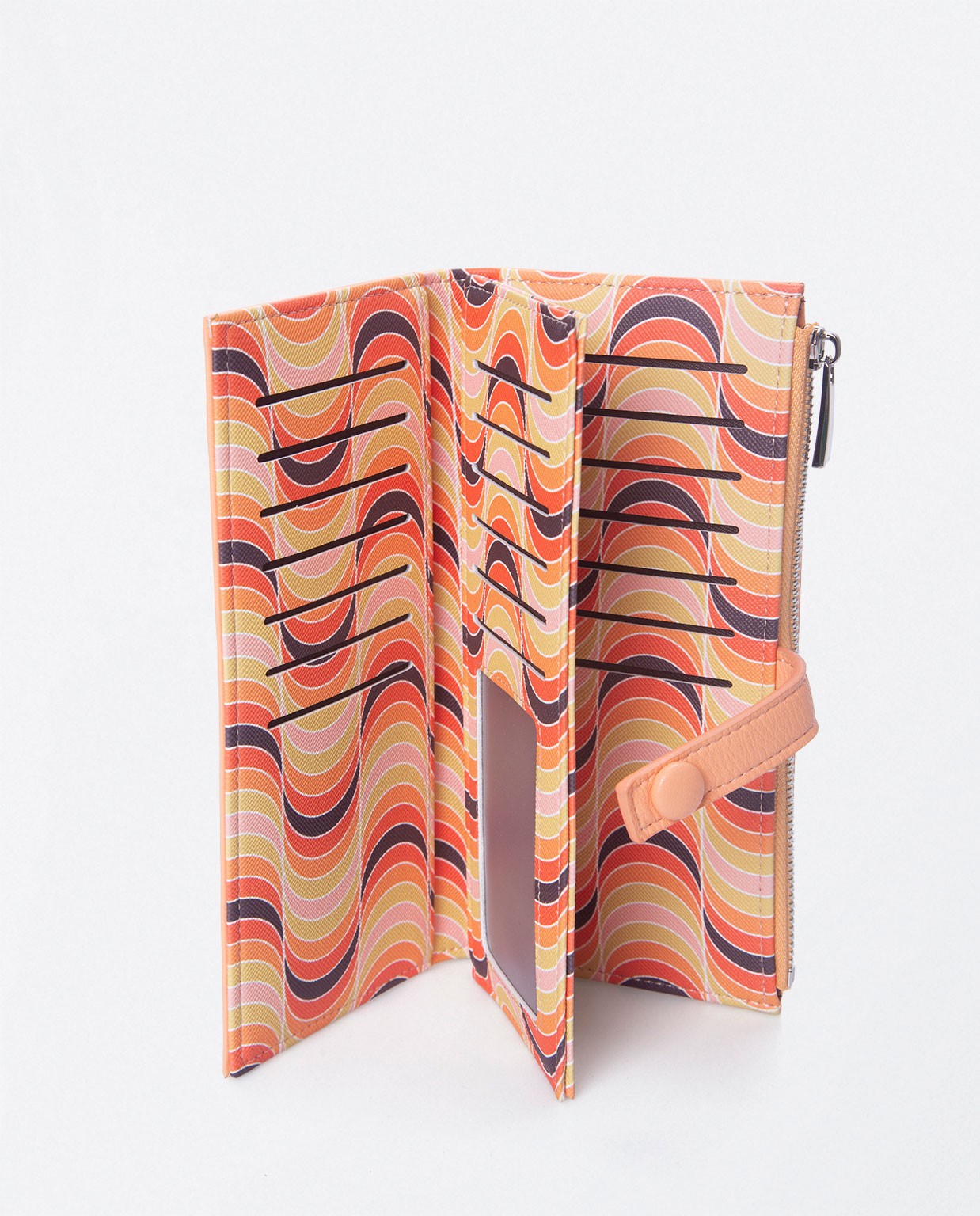 Portefeuille long avec porte-cartes et porte-monna Saumon