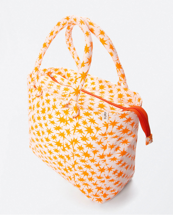 Sac de plage en coton. De grosses poignées. Orange