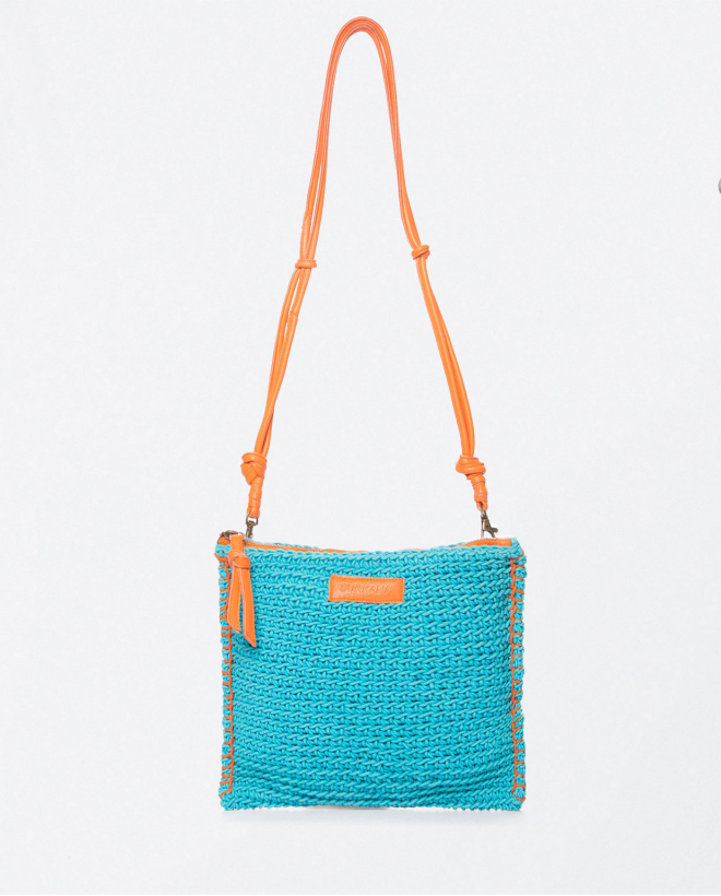 Petit sac à bandoulière en crochet tricoté à la ma Turquoise