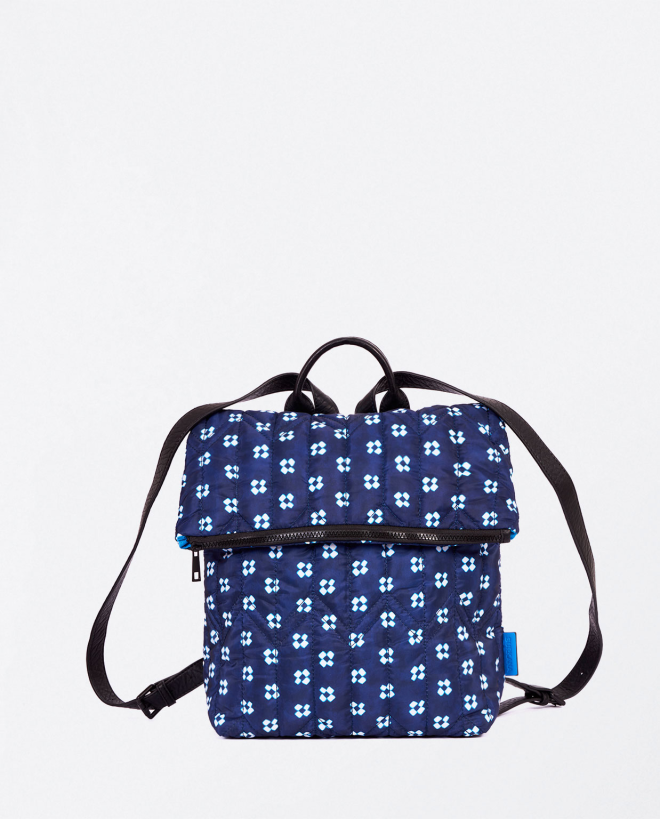 Zaino trapuntato stampato Azzurro