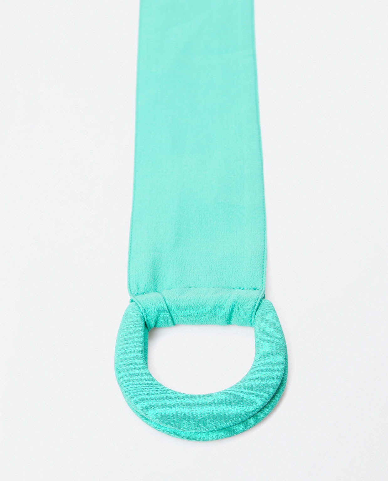 Large ceinture en tissu avec double boucle. Turquoise