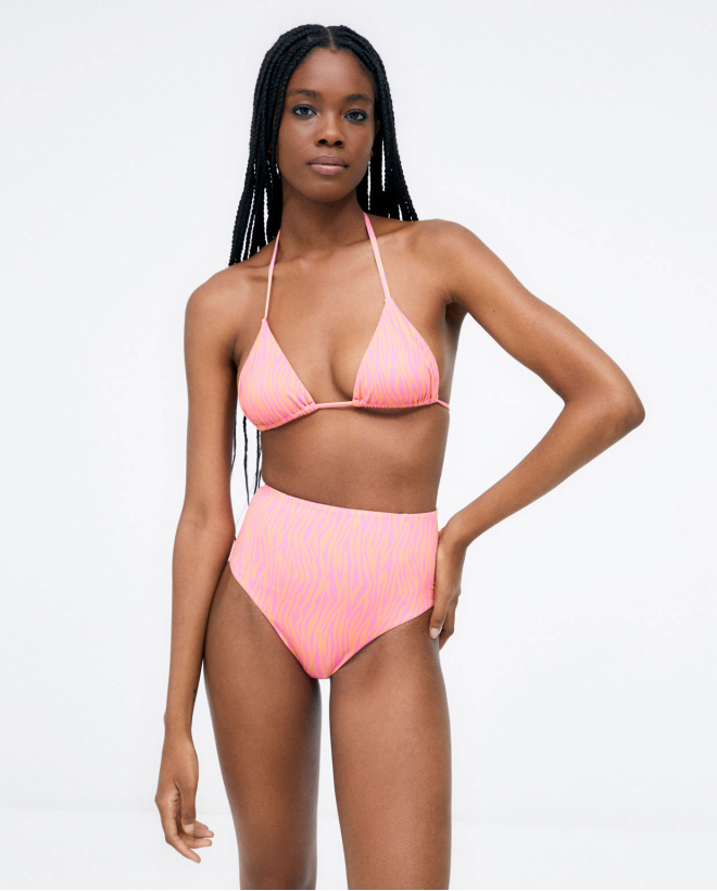 Haut de bikini triangle Rose