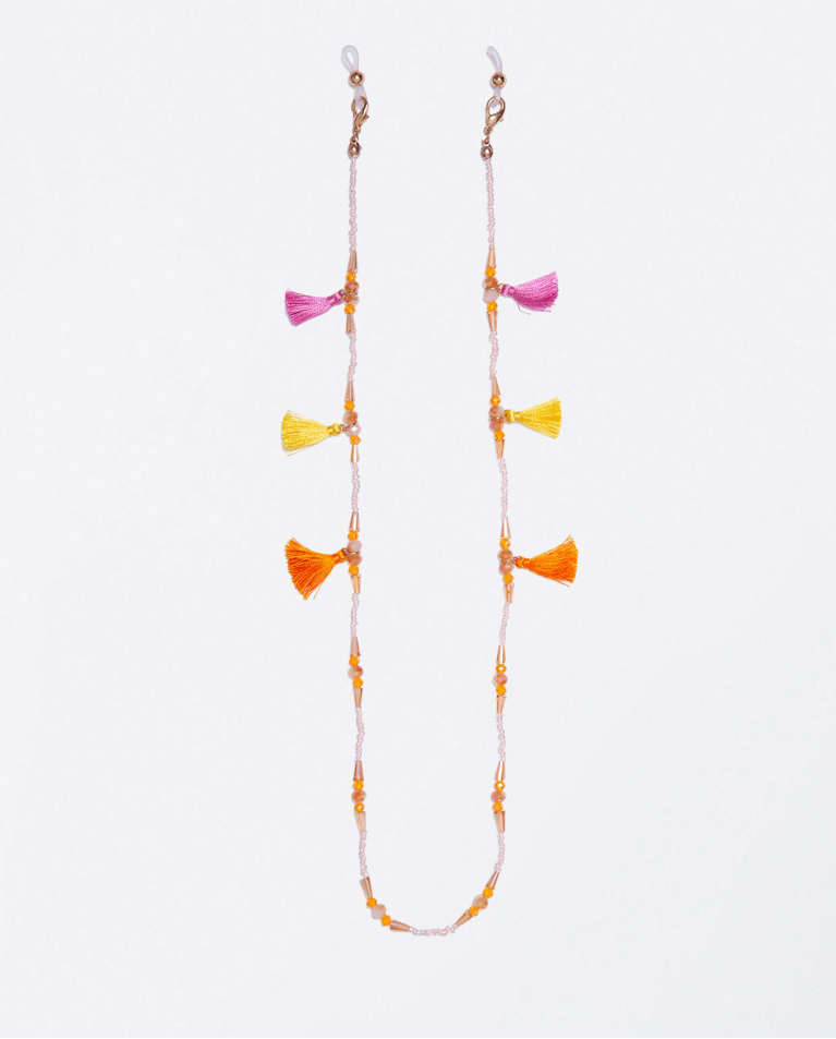 Cordon de lunettes avec des pièces colorées en car Holo beads