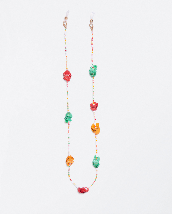 Cordoncino per occhiali con pezzi colorati a quadr Color shells