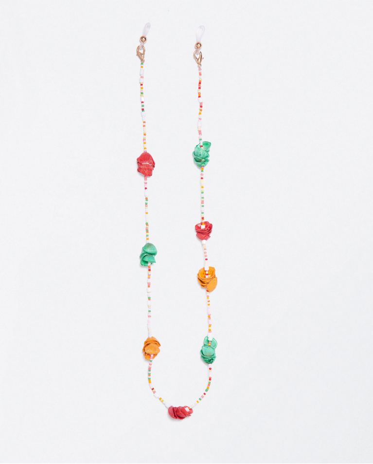 Cordoncino per occhiali con pezzi colorati a quadr Color shells