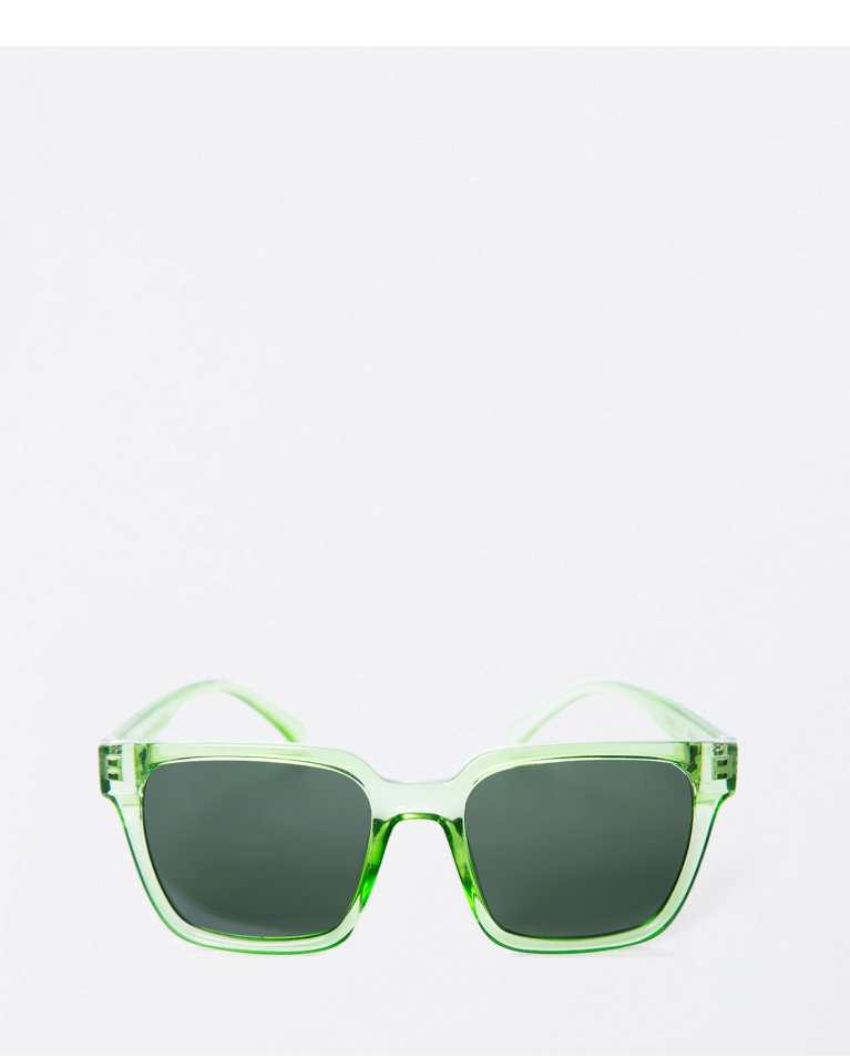 Translucent square sunglasses. Green