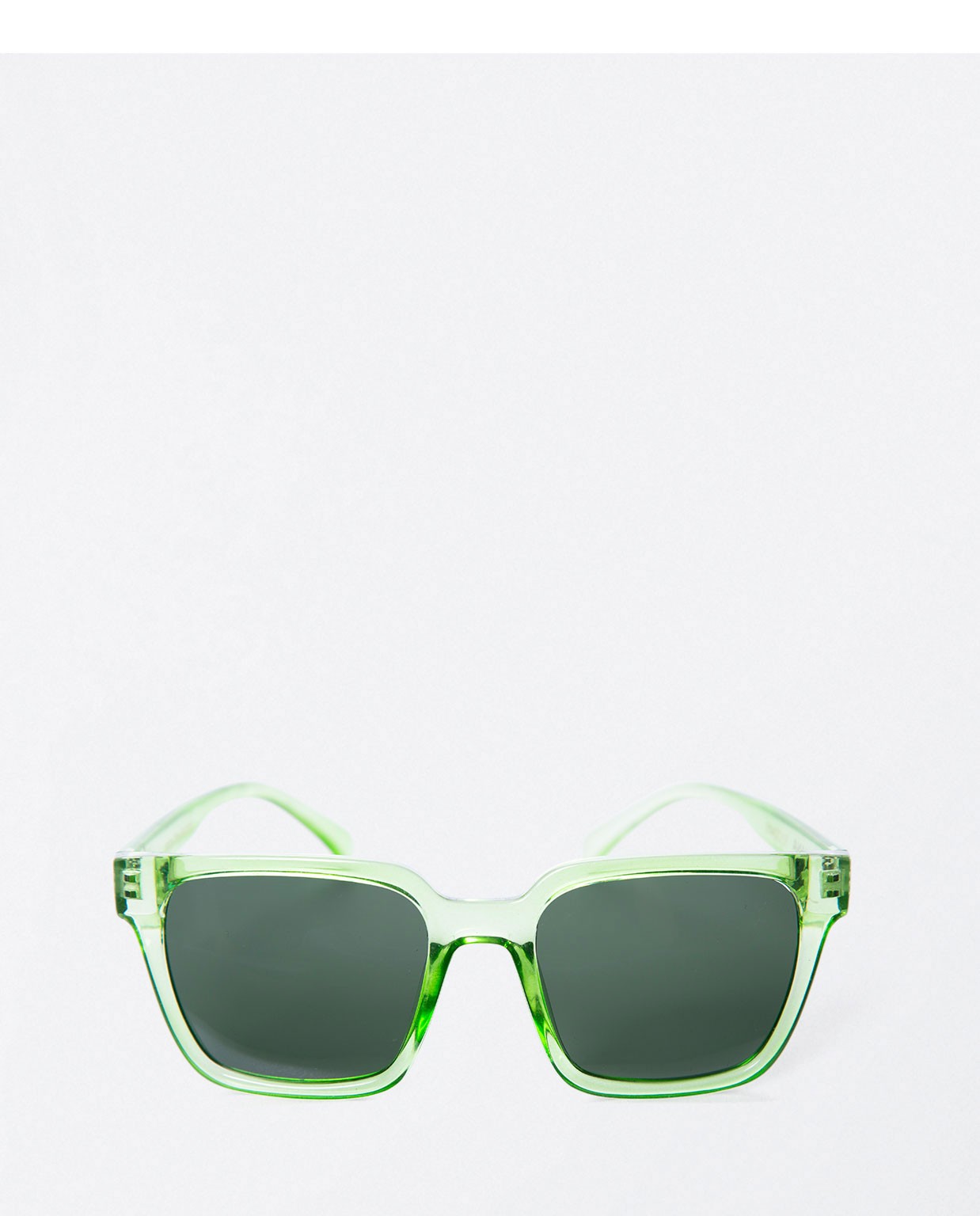 Occhiali da sole quadrati traslucidi. Verde