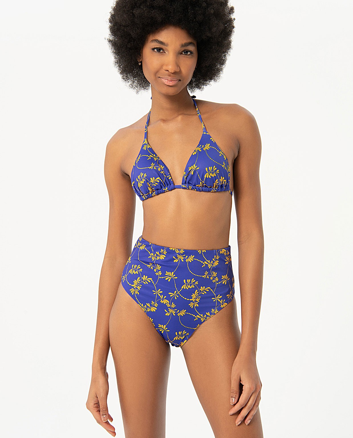 Slip Altezza per bikini Azzurro