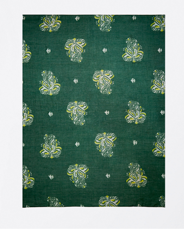 Foulard pareo stampata Verde acido