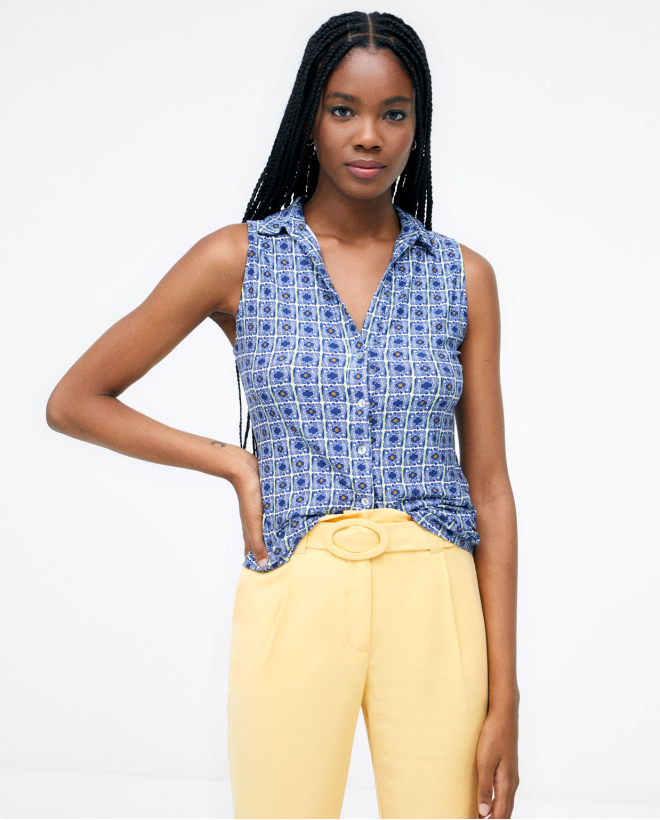 Pantalon de pêcheur avec ceinture. Jaune