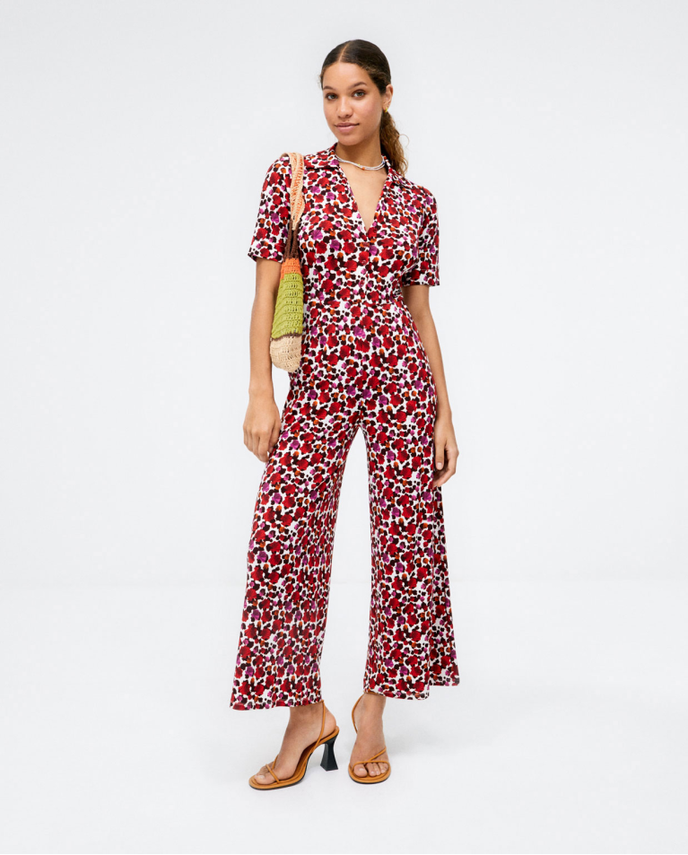 Combinaison à chemise longue. Elastique. Impressio Rouge