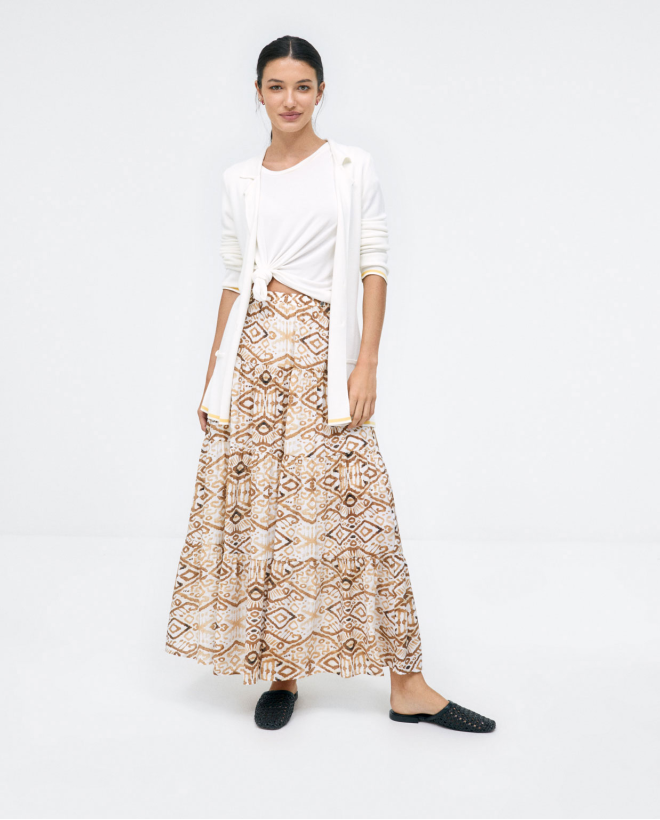 Veste en tricot avec poches. Beige