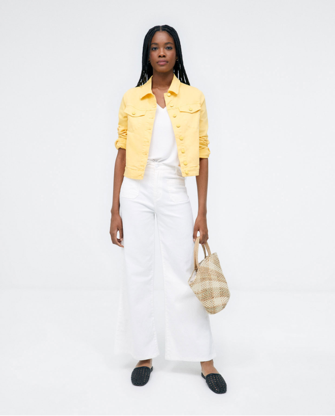Giacca di jeans con tasche. Lisa Giallo