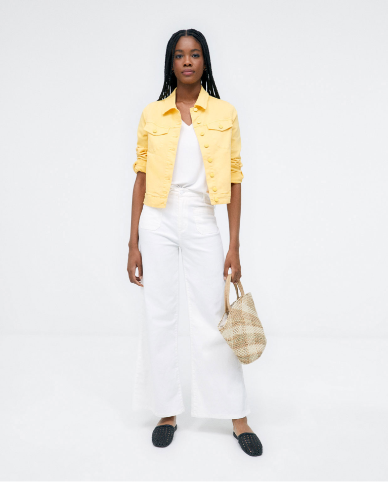 Giacca di jeans con tasche. Lisa Giallo