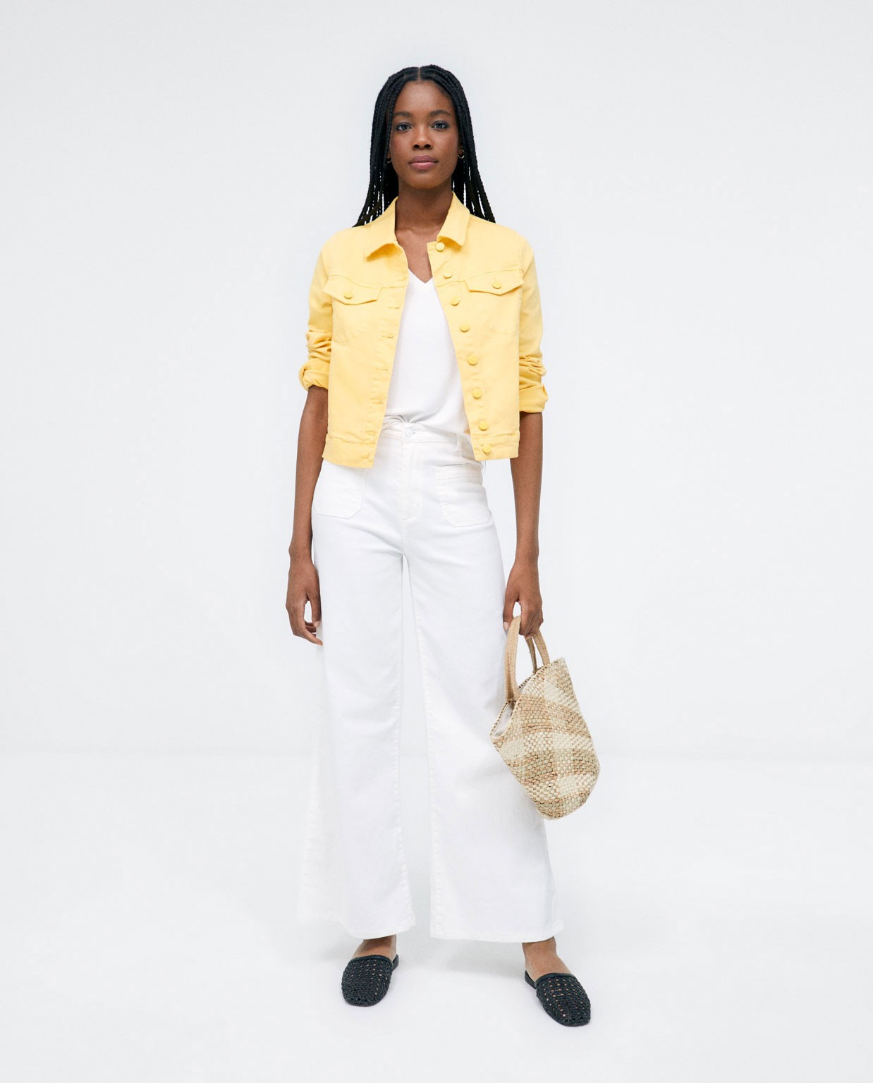Veste en jean avec poches. Lisa Jaune