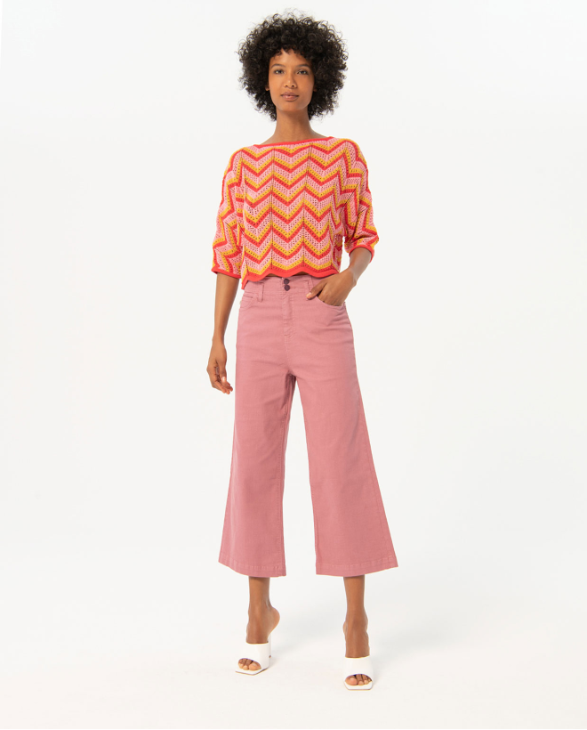 Wide stretch jeans Maroon
