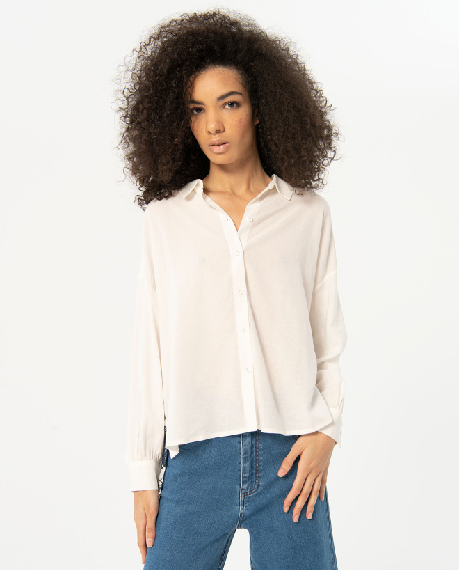Crochet details shirt White
