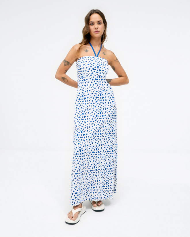 Robe longue sans bretelles....