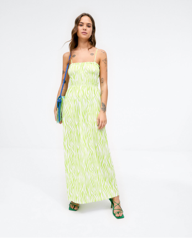 Robe longue en tricot à...