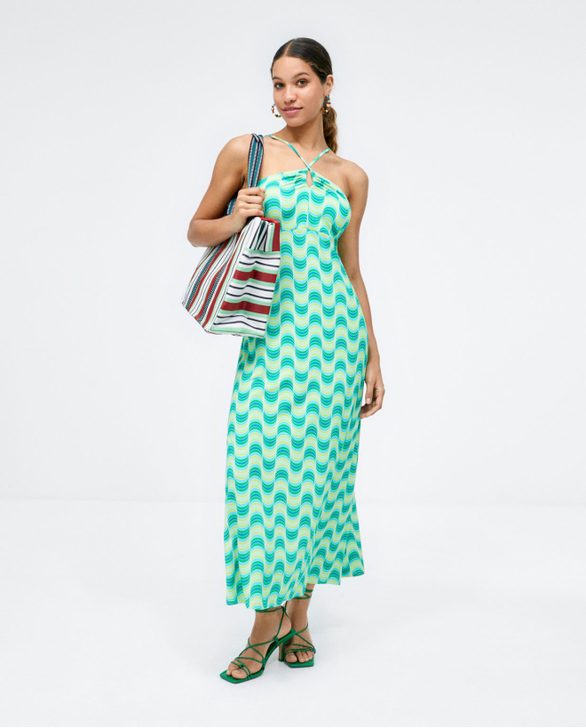 Long dress with crossed...