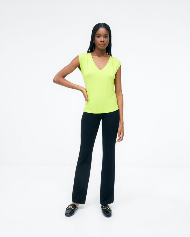 T-shirt, short sleeves. Stretch. Acid green