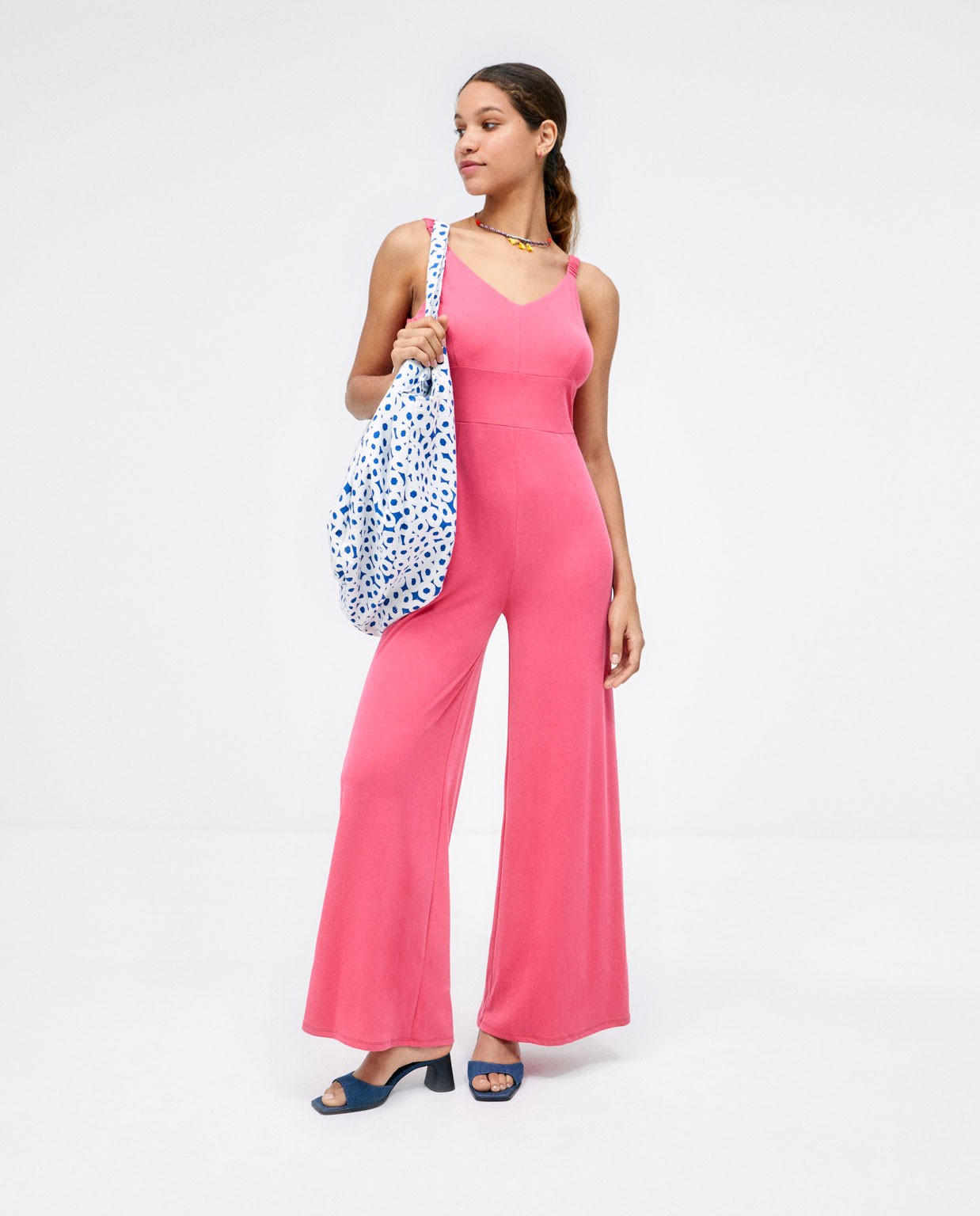 Combinaison sans bretelles. Stretch.  Fushia