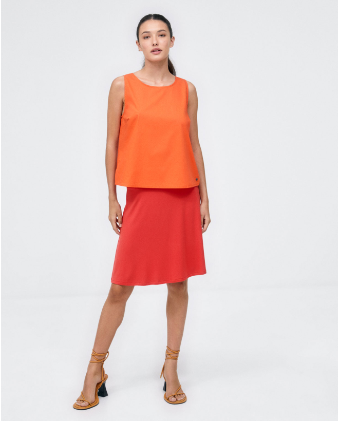 Sleeveless T-shirt. Smooth Orange