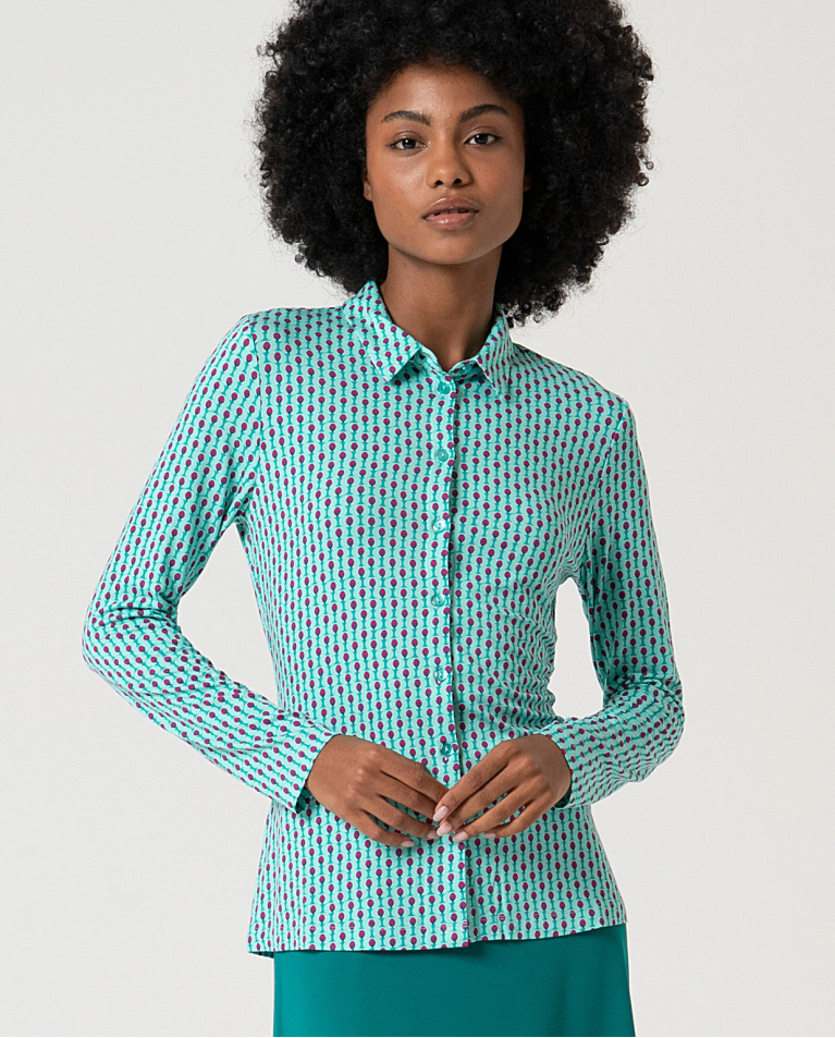 MU:Chemise à manches longues Vert d'eau