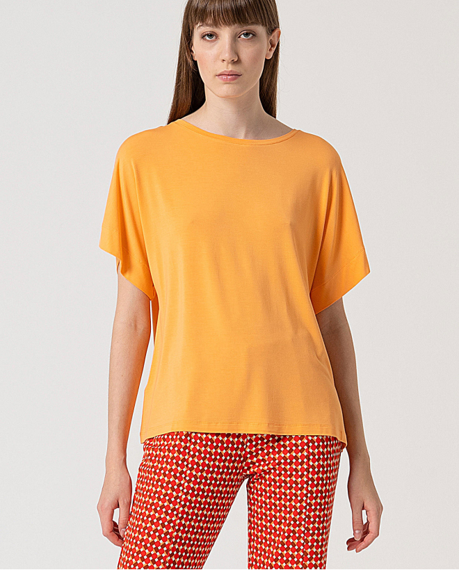 MU:T-shirt oversize à encolure bateau Tangerine
