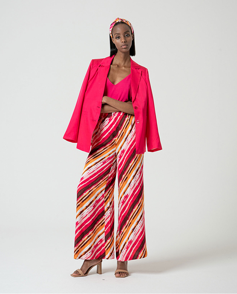 MU:Strap top with trimmings Fuchsia women Surkana