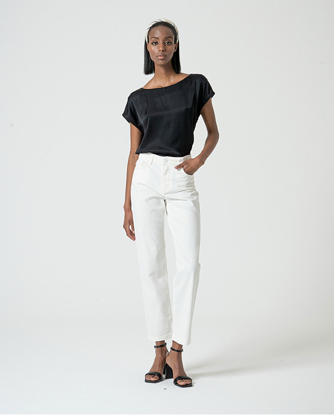 MU:Pantalon 5 poches Blanc