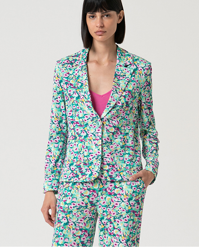 MU:Single breasted blazer 1 button Aqua green