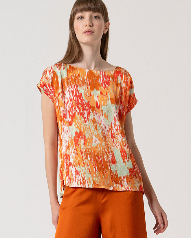 MU:Sleeveless boat neck top Multi