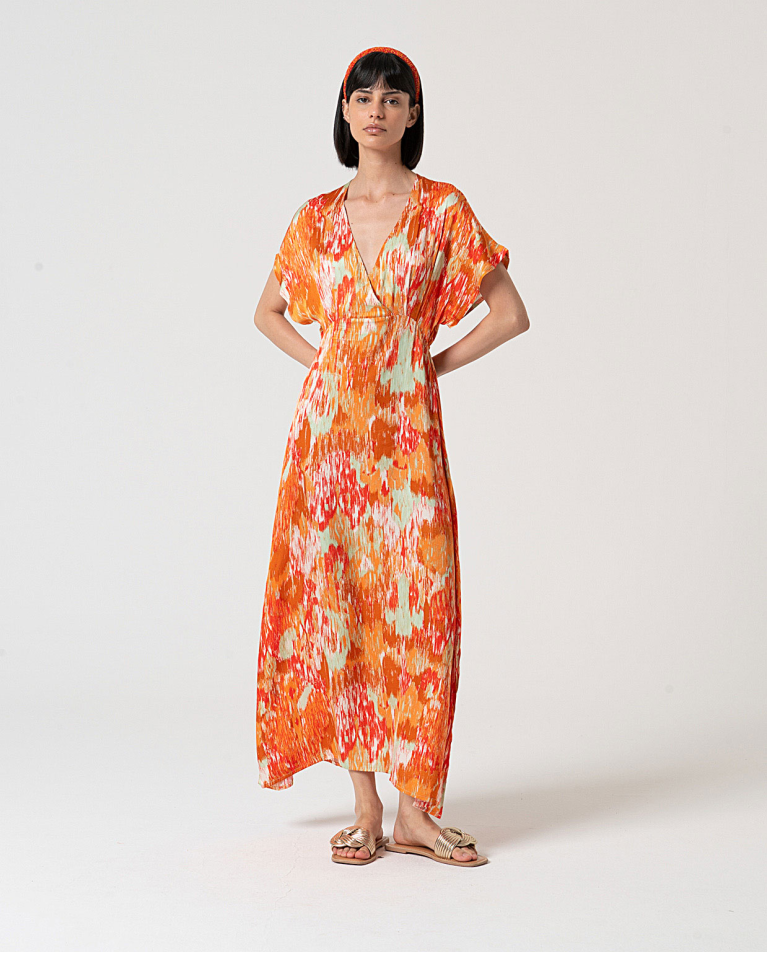 MU:Robe midi manches kimono Multi