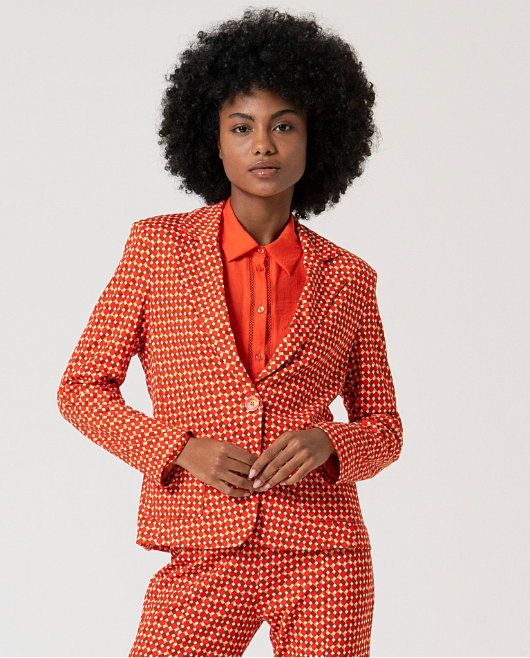 MU:Single breasted blazer 1 button Red