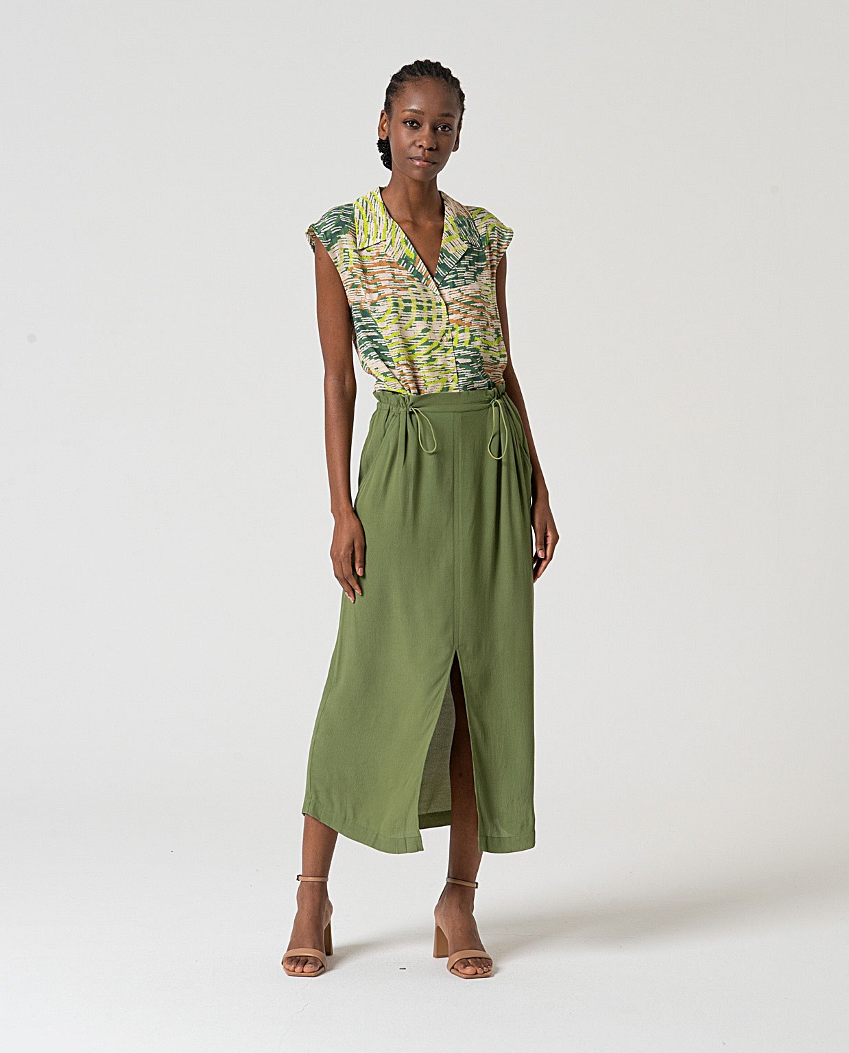 MU:Gonna con coulisse regolabile Verde