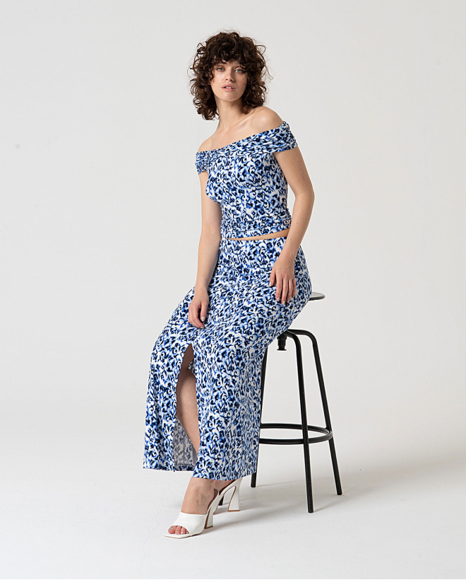 MU:Gonna con spacco centrale Azzurro