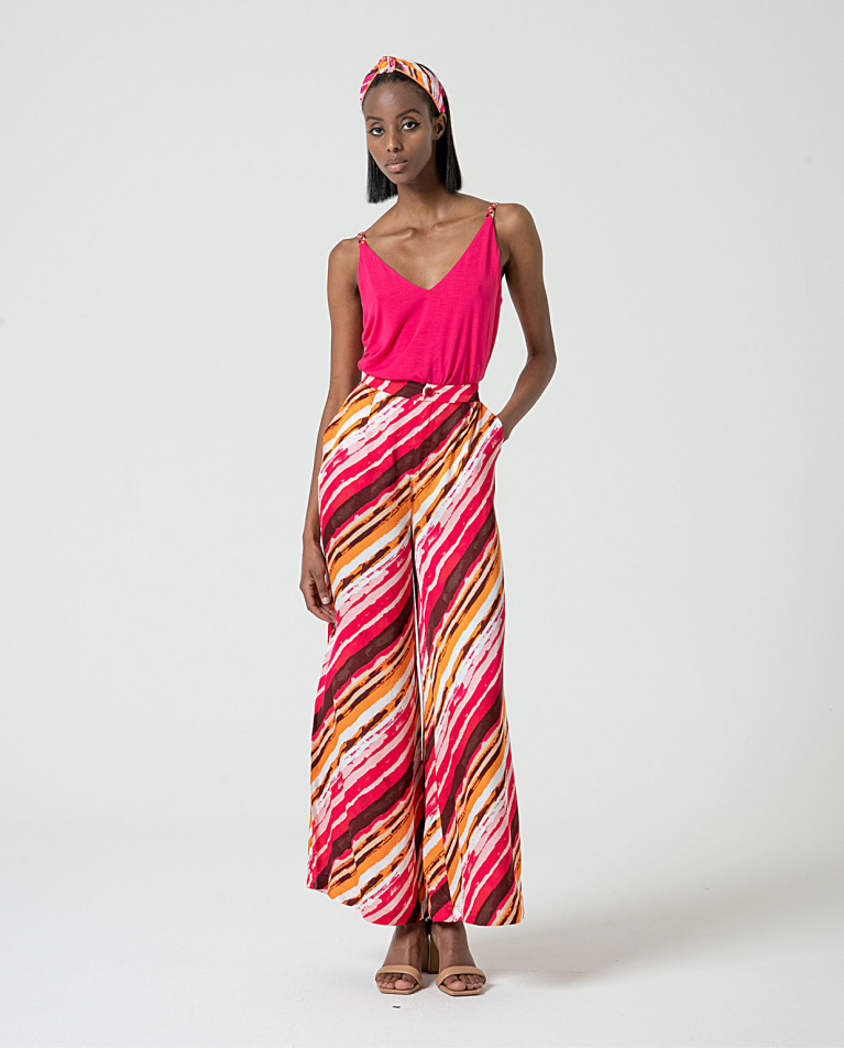MU:Pantalone largo Fucsia