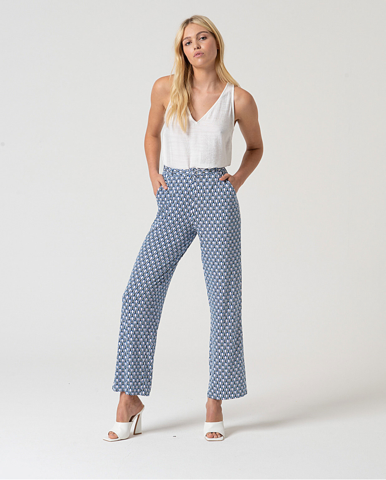 MU:Pants with belt Blue