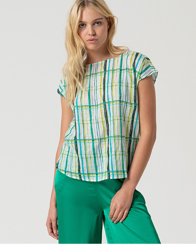 MU:Blouse à manches courtes Vert