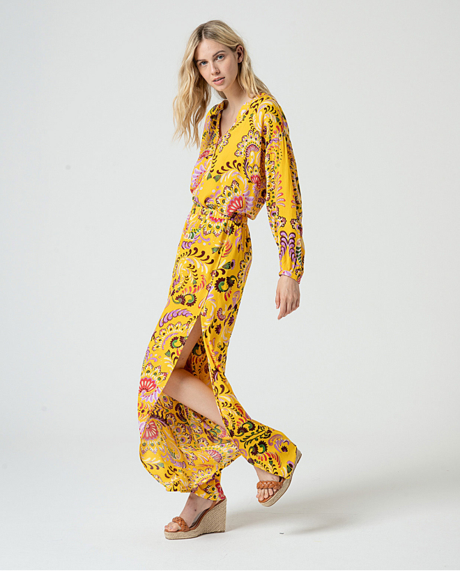 MU:Pantalon ample pareo Jaune