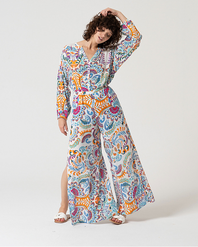 MU:Pantalon ample pareo Turquoise