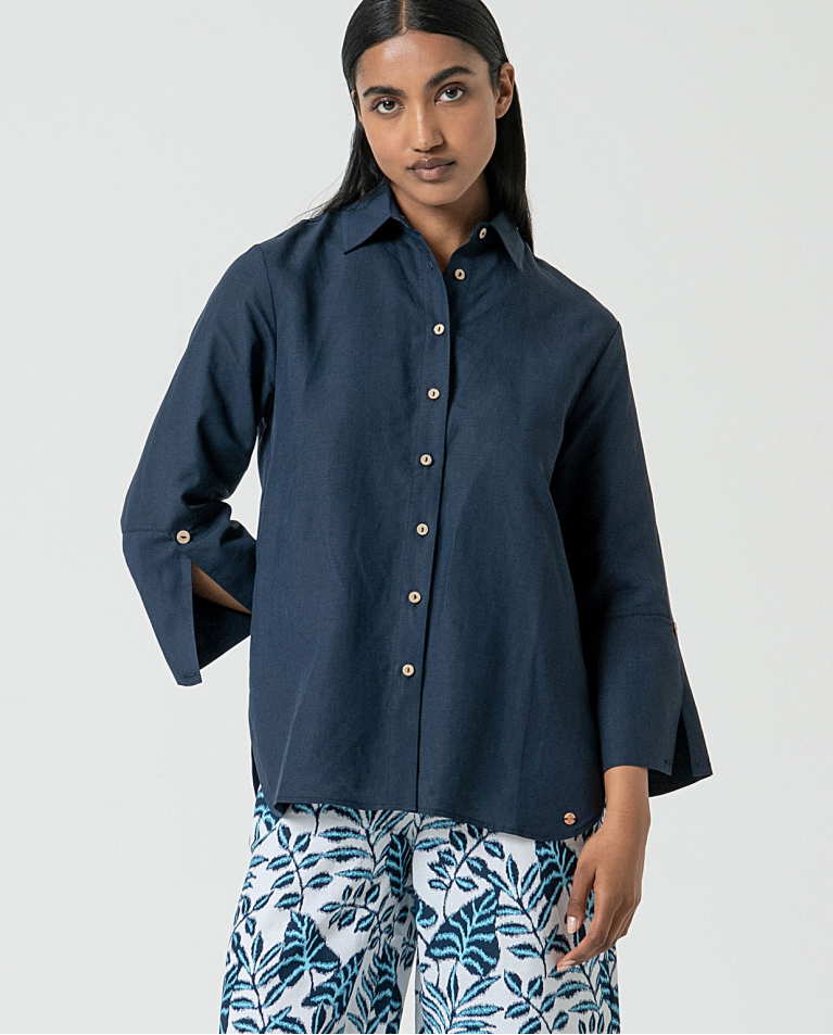MU:Camicia manica 3/4 Marino