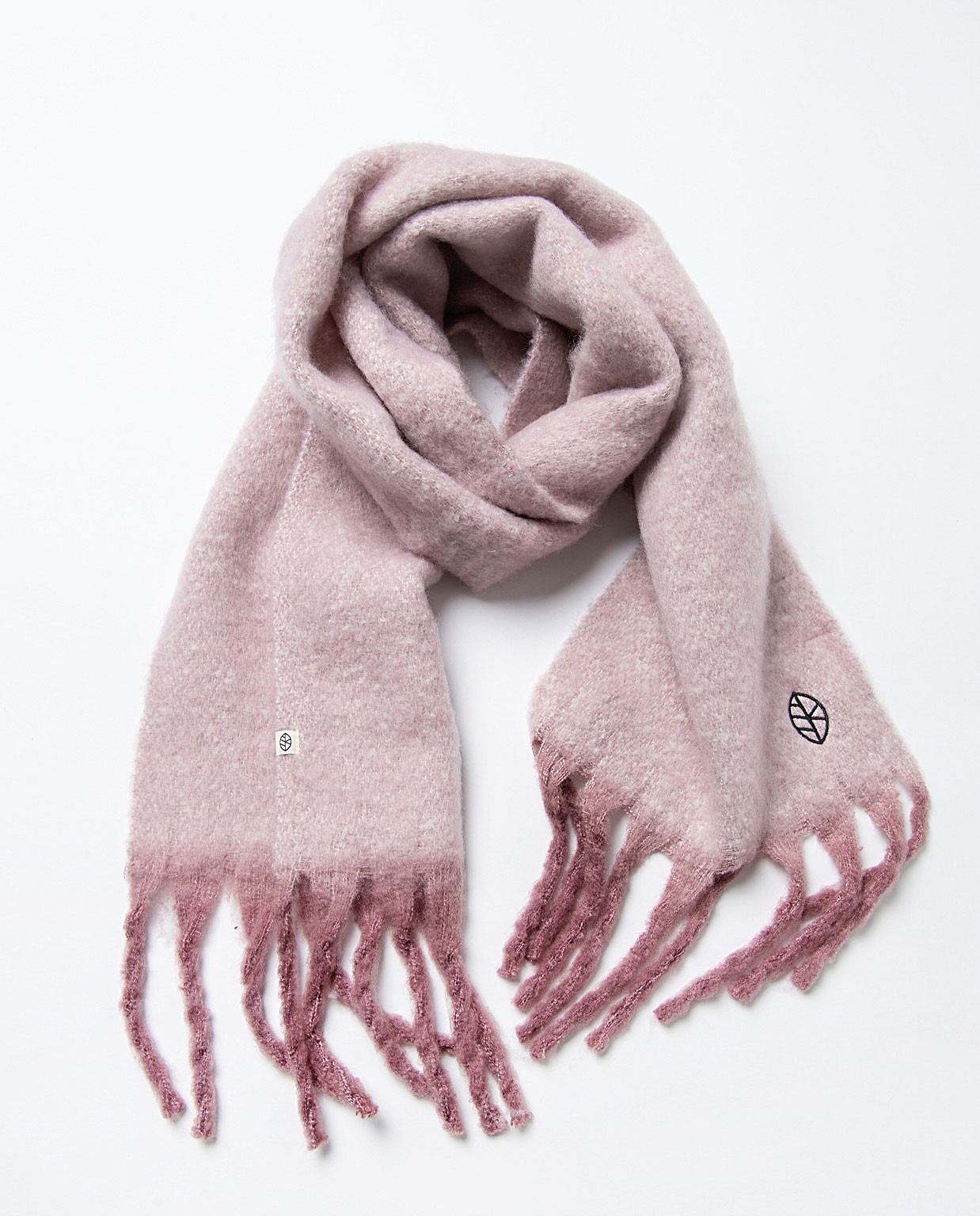 Sciarpa piatta e vaporosa con frange Rosa pallido