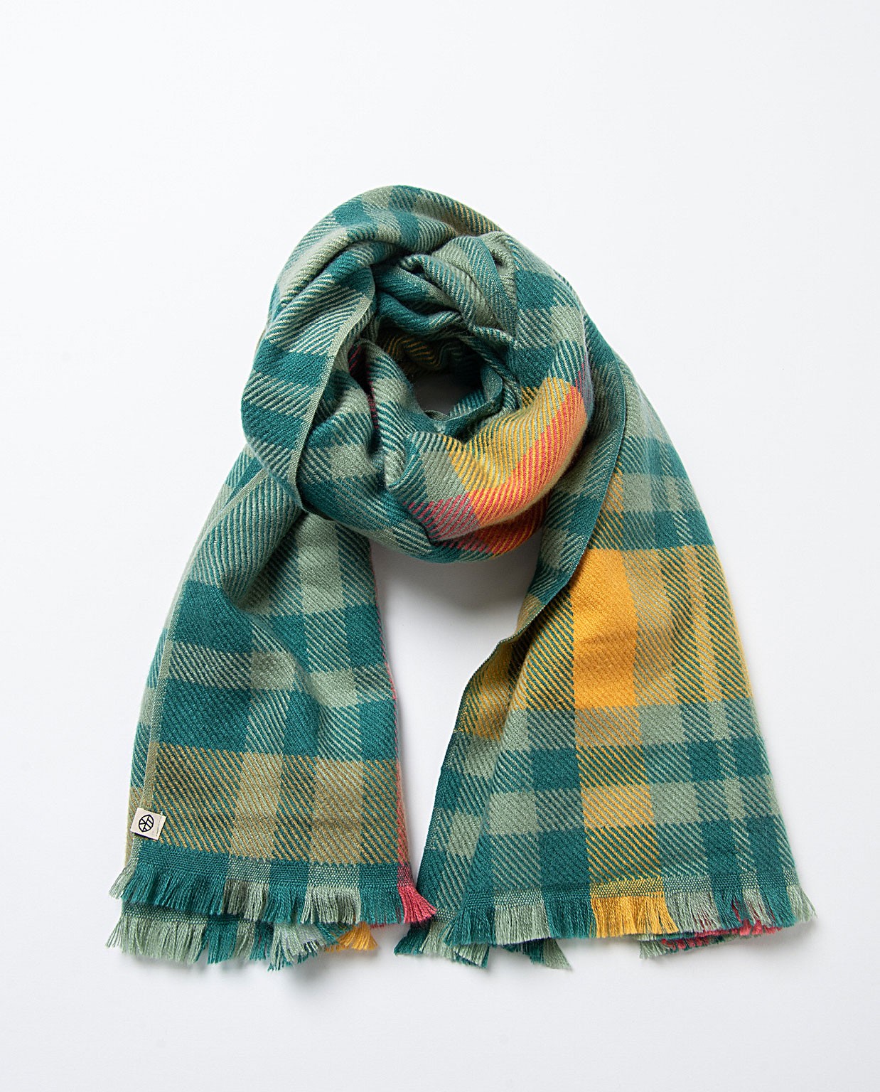 Sciarpa jacquard a quadri Azzurro