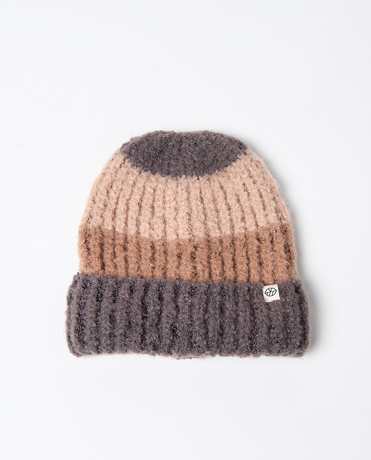 Bonnet tricoté avec revers réglable Chocolat