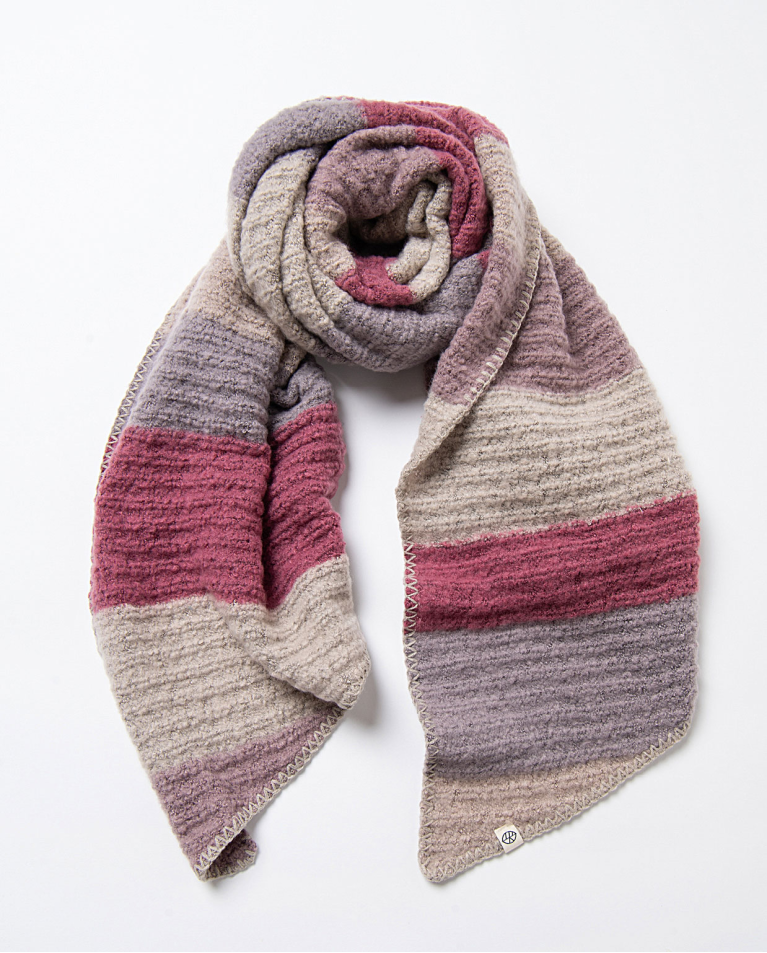 Echarpe en tricot rayé Gris